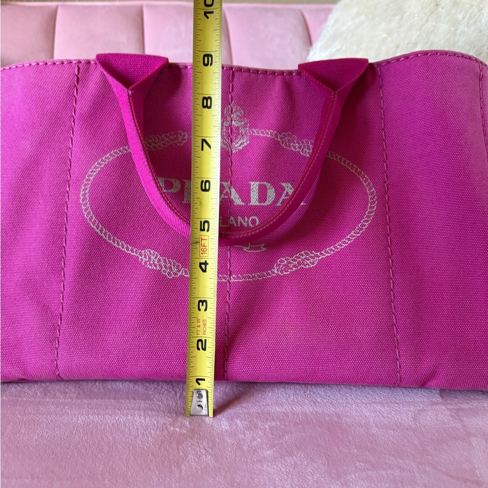 💯 AUTHENTIC PRADA CANAPA Fuchsia Hot Pink Tote Bag. Extra Large - Picture 8 of 16